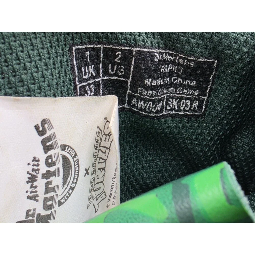 Doc Martens X Teenage Mutant Ninja Turtle TMNT Raphael Junior Size 2 US